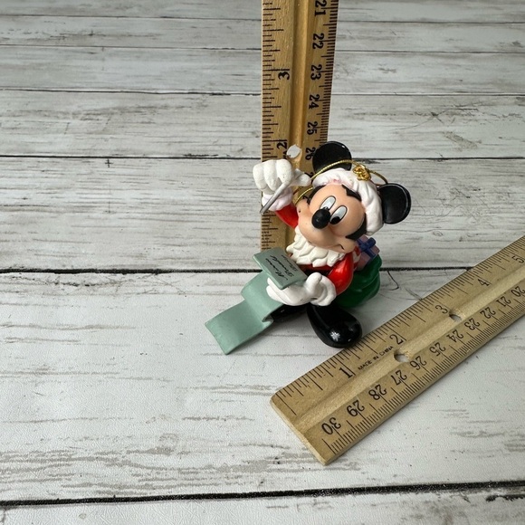Disney Mickey Mouse Santa Checking list Vintage 1996 Christmas Ornament - Picture 6 of 6